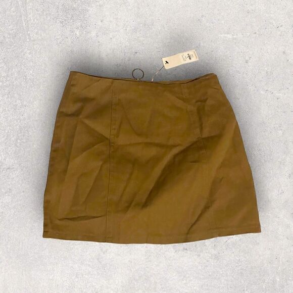 Soft Angel Francesca’s | NWT Women’s Zipper Front Mini Skirt Size M in Brown - Picture 3 of 5